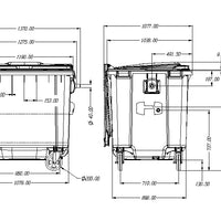 Atkritumu konteiners, 1100L