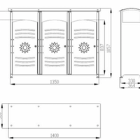 Atkritumu tvertne Sun Triple