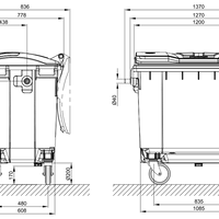Atkritumu konteiners, 660L
